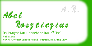 abel noszticzius business card